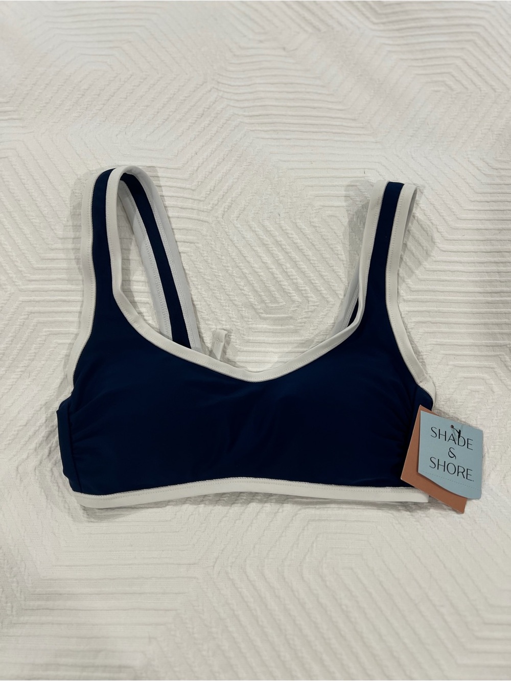 NWT SHADE & SHORE Navy and Red
Bikini with White Trim. Top Med, Bottom Large - Picture 5 of 7